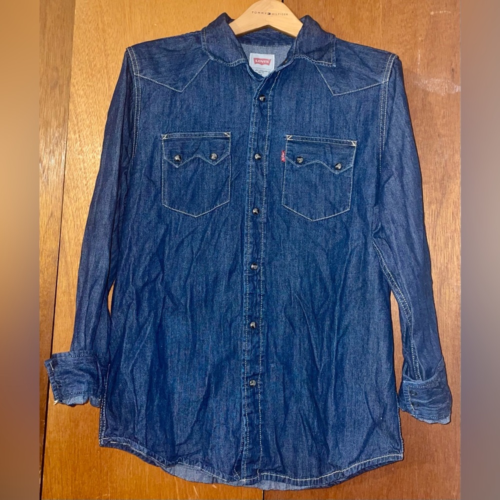 Levi's Strauss & Co. Red Tab Dark Blue Denim Shirt